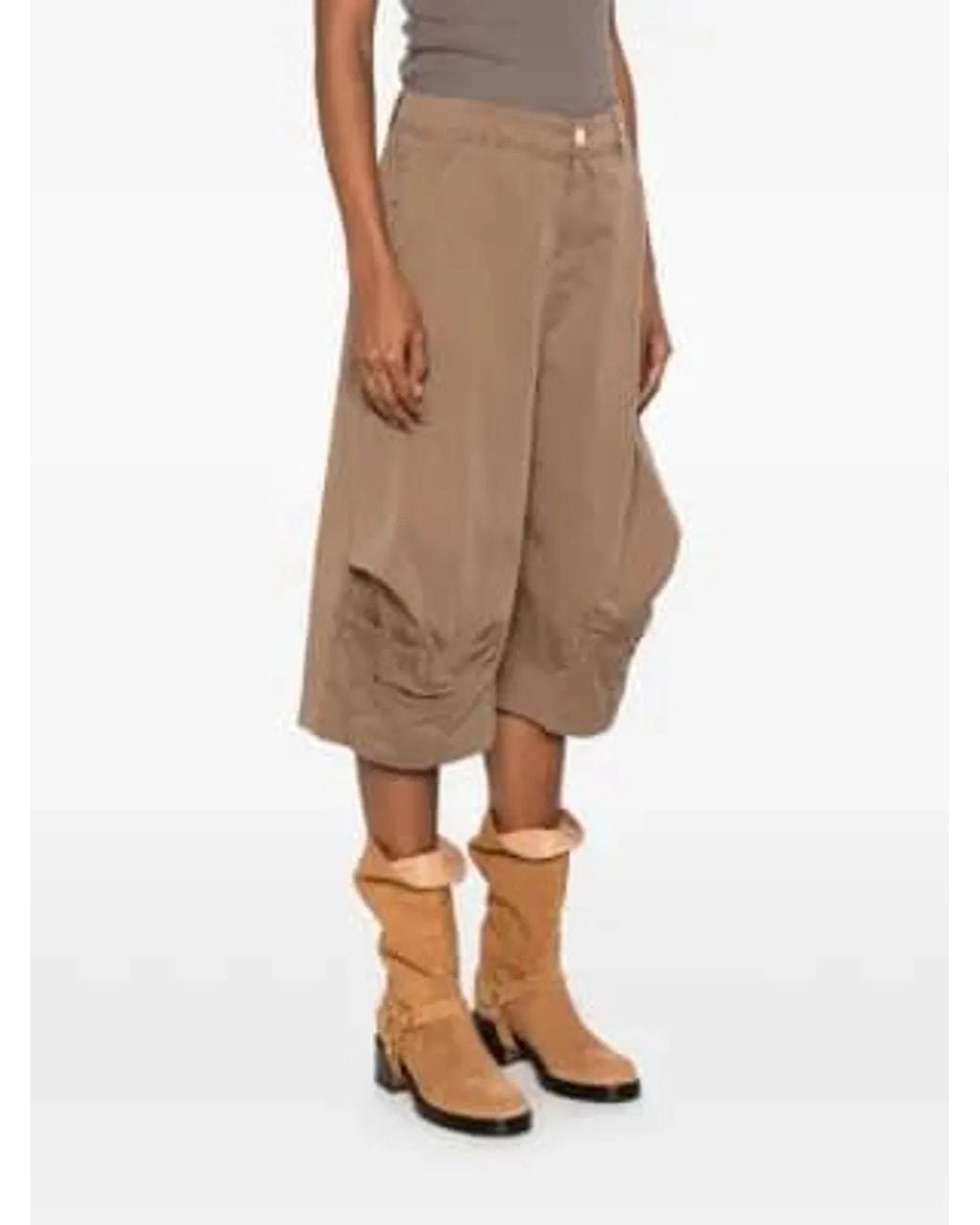 High Natural Patch-Pocket Trousers
