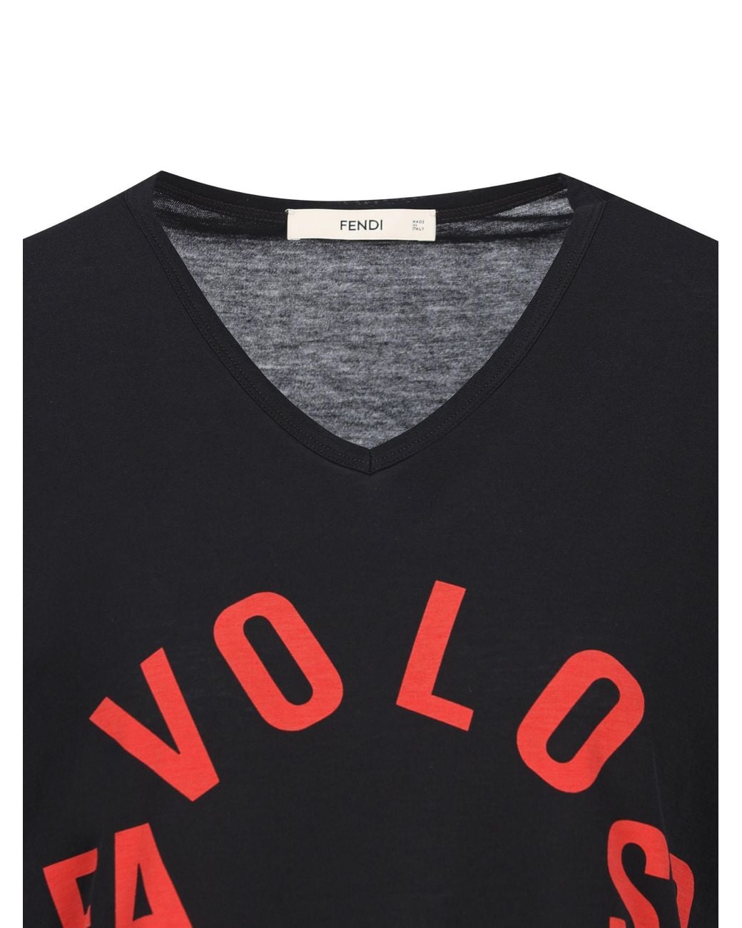 Fendi Black X Mirella Bentivoglio Archive Favoloso Slogan-Print T-Shirt
