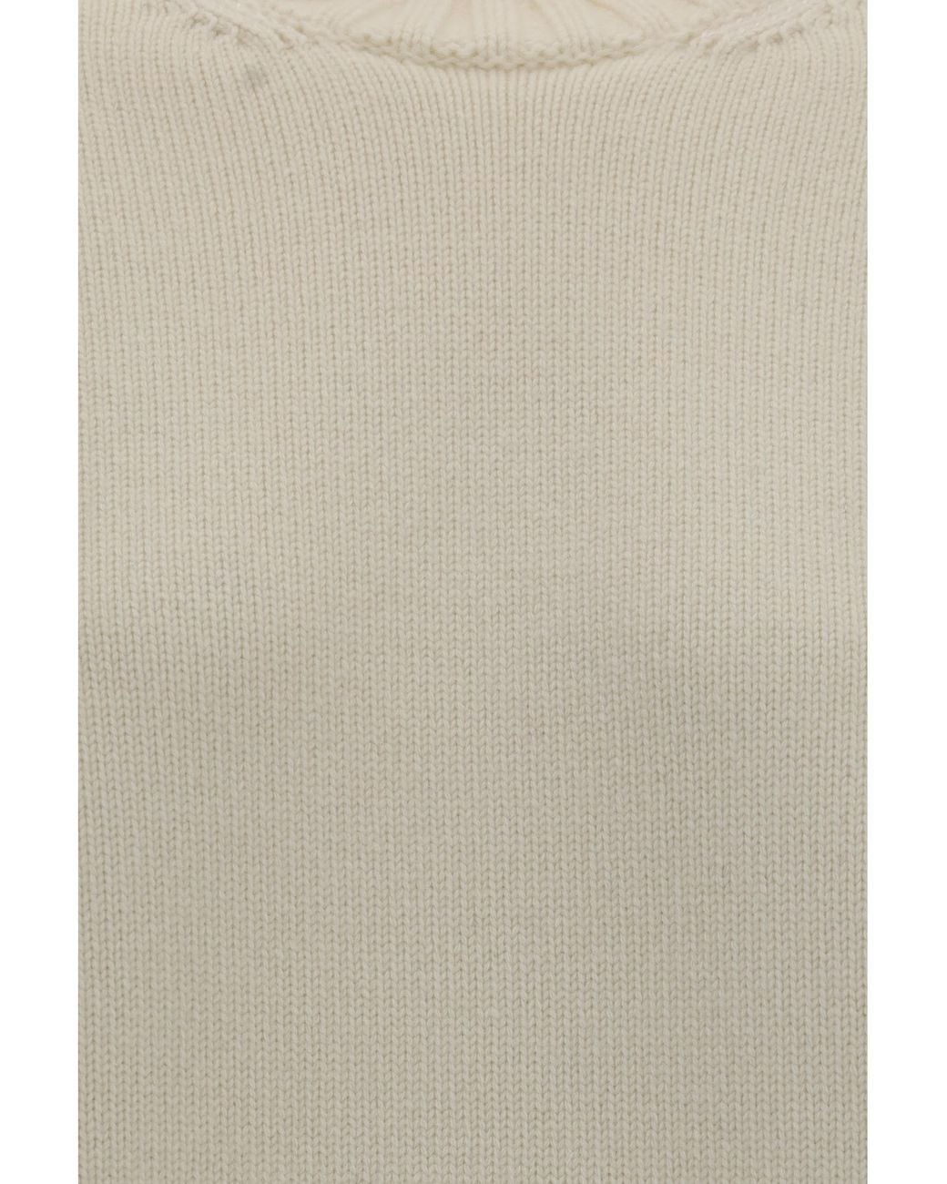 Bottega Veneta White Wool And Cashmere-Blend Knit T-Shirt