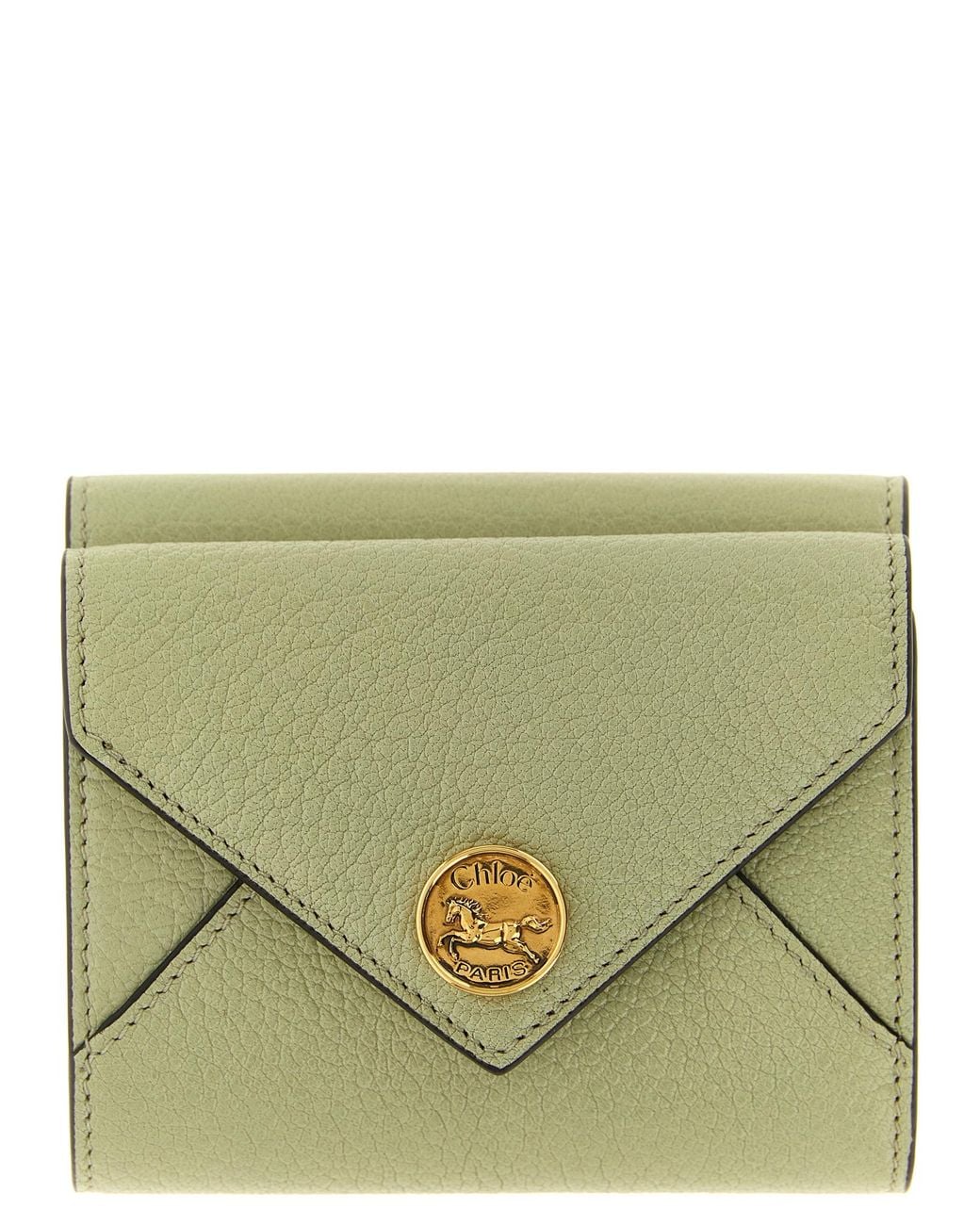 Chloé Green 'Envelope' Small Tri-Fold Wallet