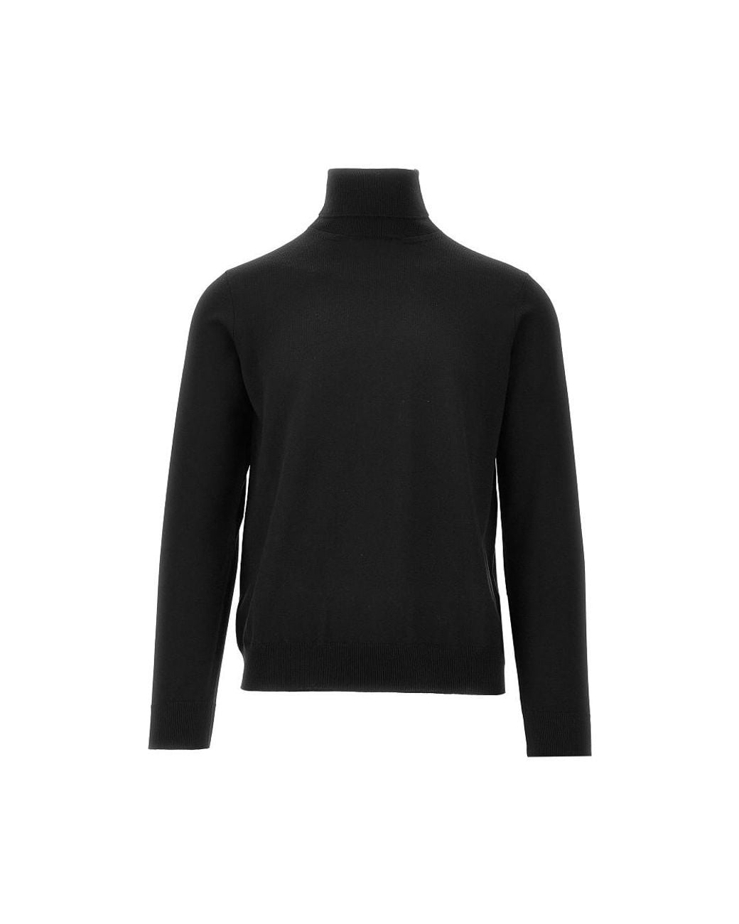 THE PULL Black Merino Wool Knitted Turtleneck for men