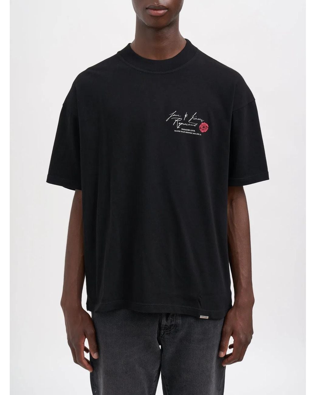 Represent Black T-Shirt Love And Kisses for men