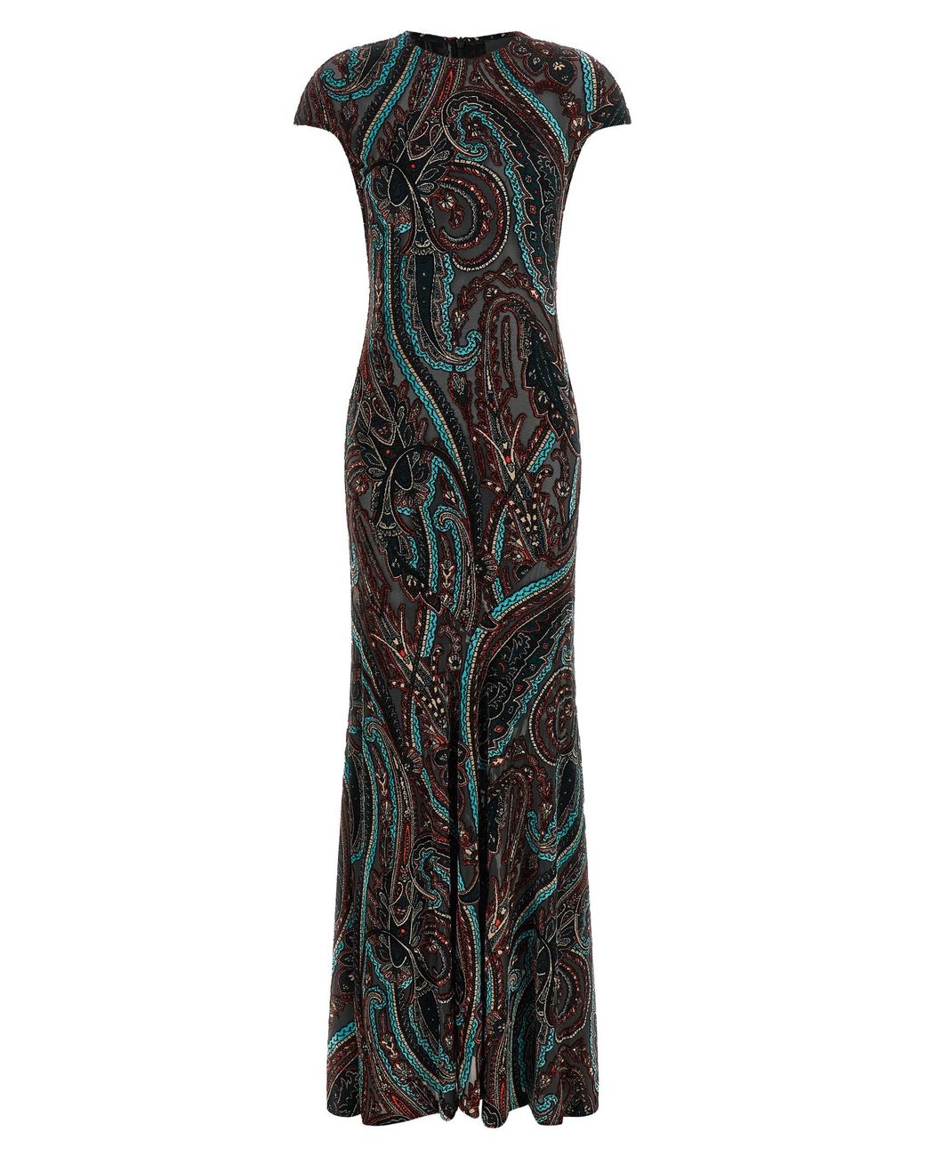 Etro Black Devoré Velvet Dress