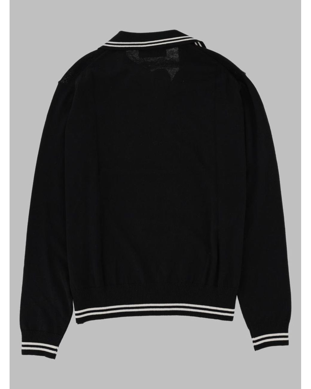 Vivienne Westwood Black Doubletake Striped Long-Sleeve Cotton-Cashmere Polo Shirt for men