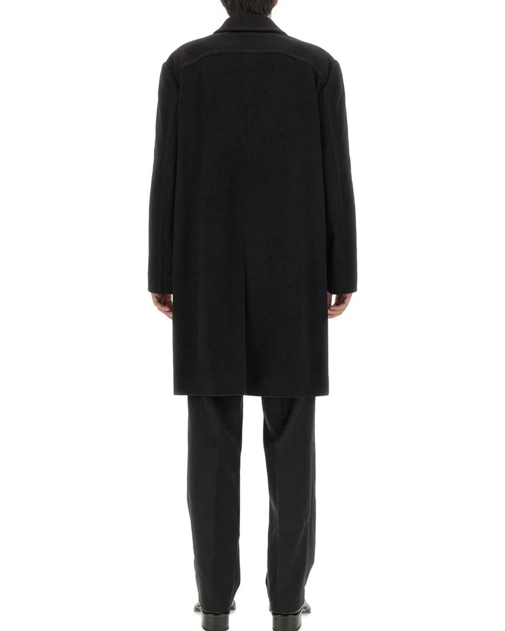 McQueen Black Single-Breasted Coat for men