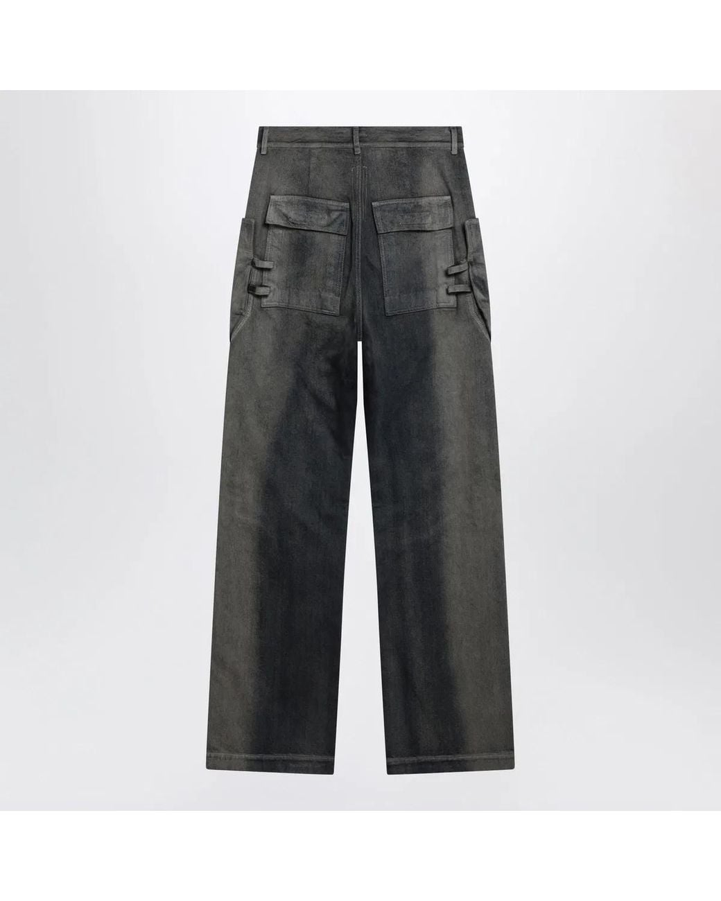 Rick Owens Gray Stefan Cargo Straightleg Denim Jeans With Pockets for men