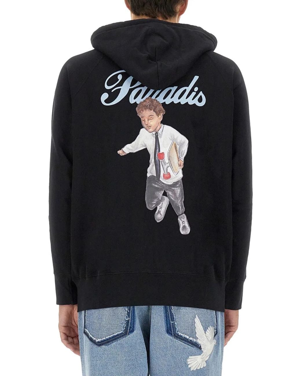 3.PARADIS Black Zip Sweatshirt for men