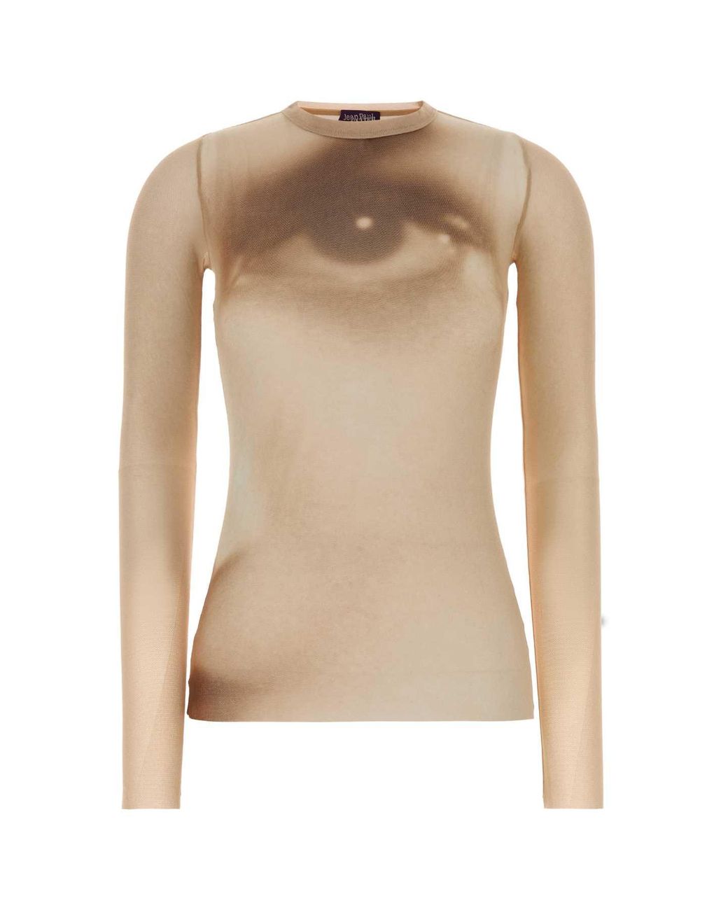 Jean Paul Gaultier Natural Printed Tulle T-Shirt