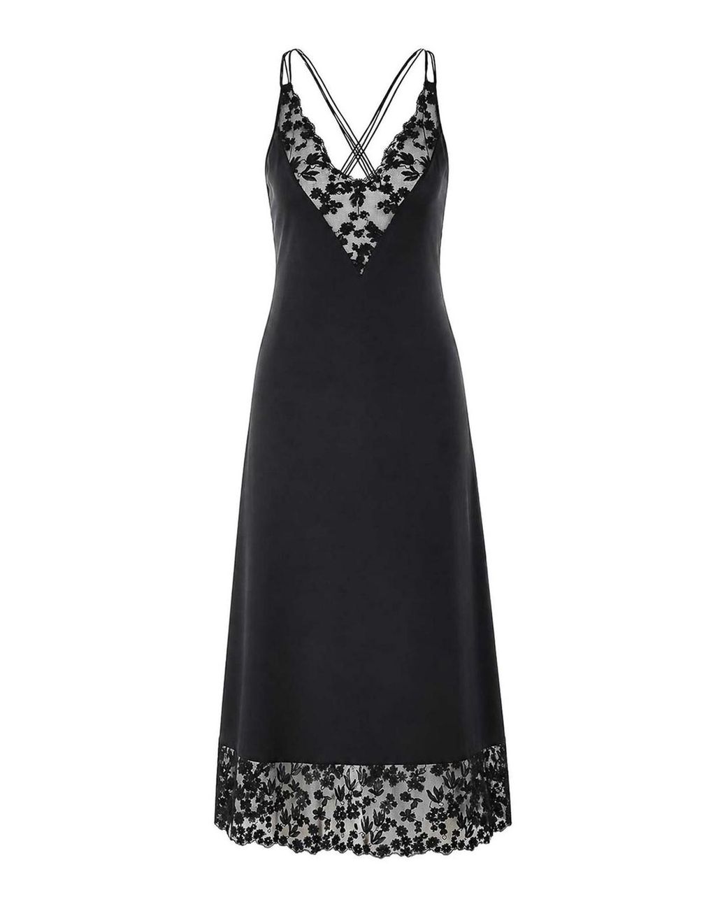 Fendi Black Silk And Lace Dress