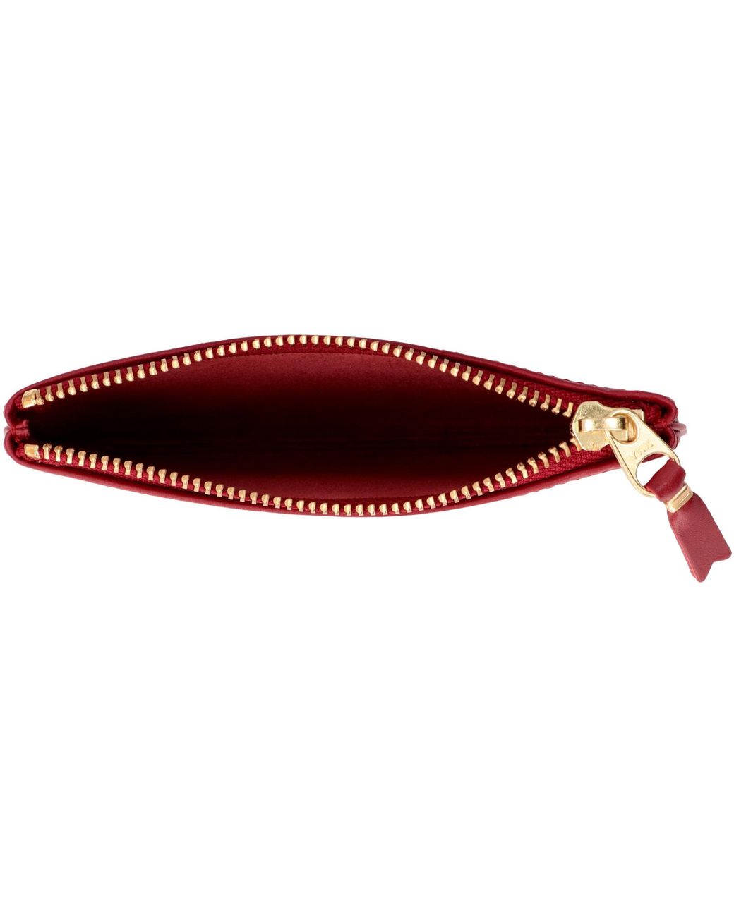 Comme des Garçons Red Small Leather Flat Pouch