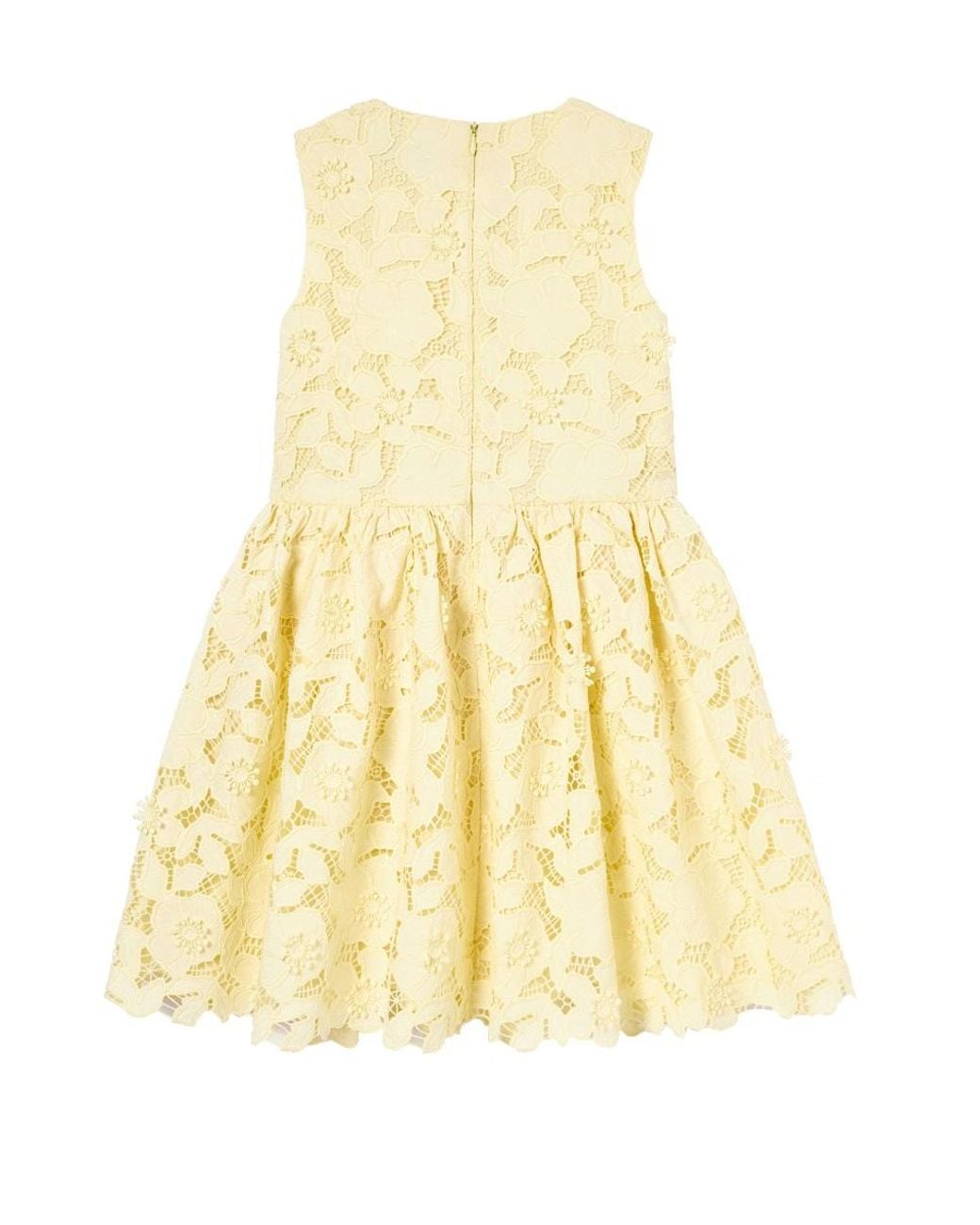 Self-Portrait Yellow Sleeveless Lace Dress