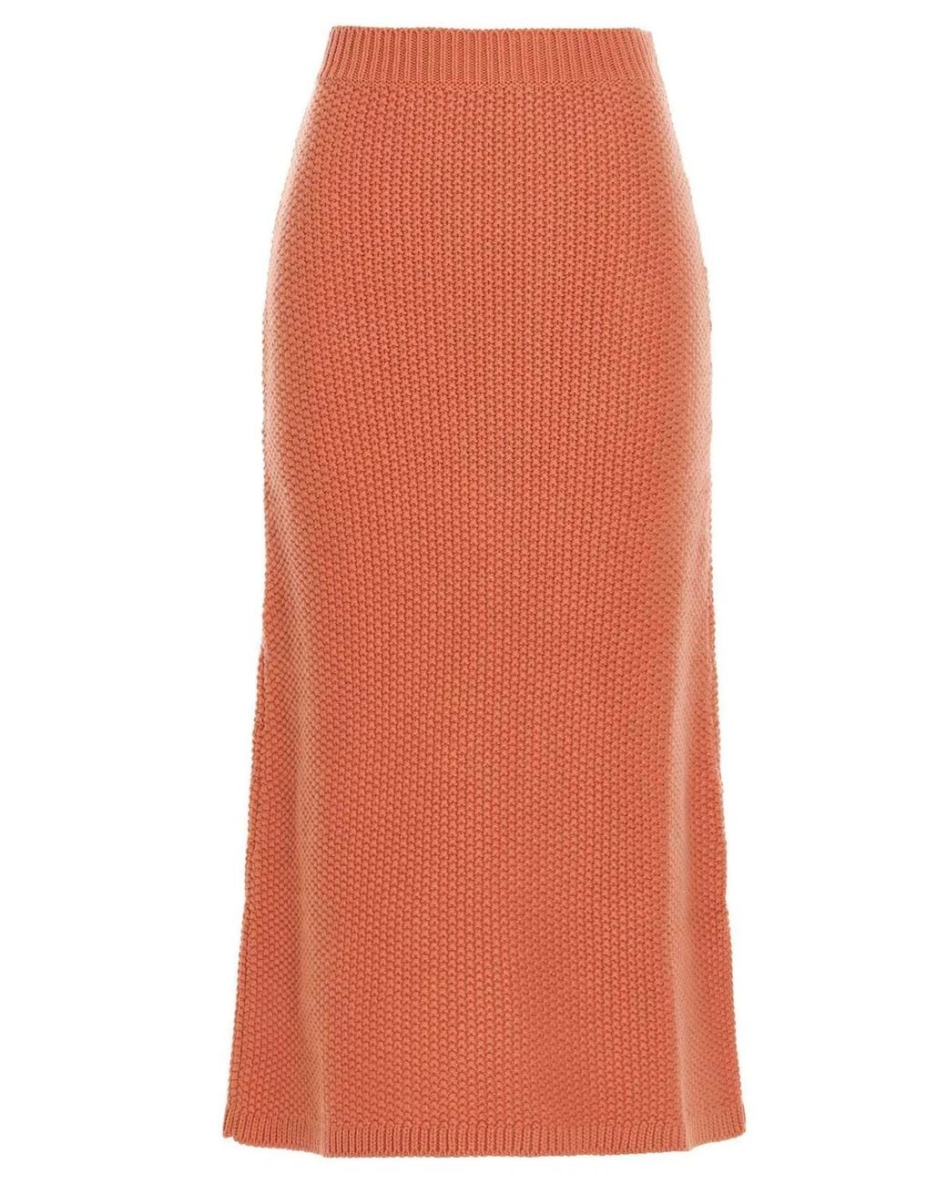 Chloé Orange Chloã Knit Long Skirt