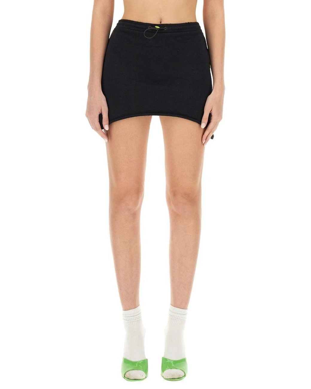 Barrow Black Cotton Mini Skirt