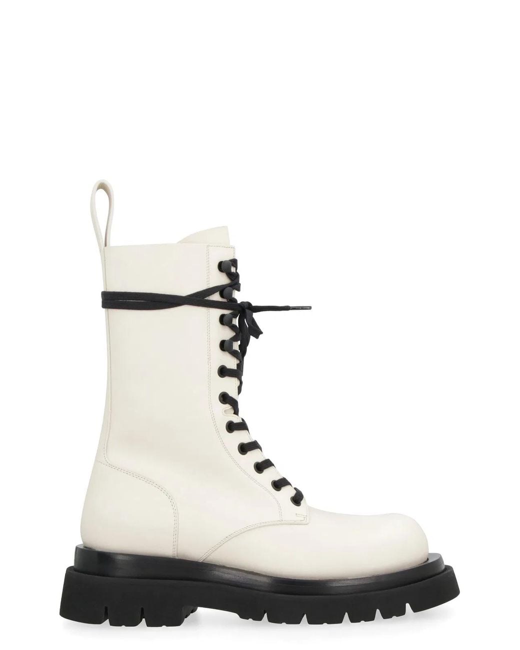Bottega Veneta Black Lug Lace-Up Ankle Boots