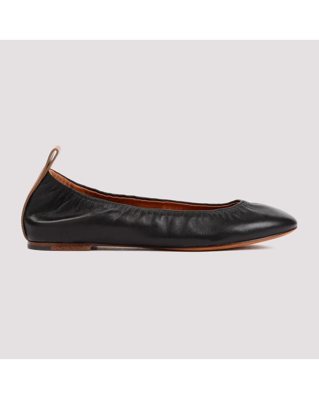 Lanvin Black Sleek And Sophisticated Leather Ballerina Flat For