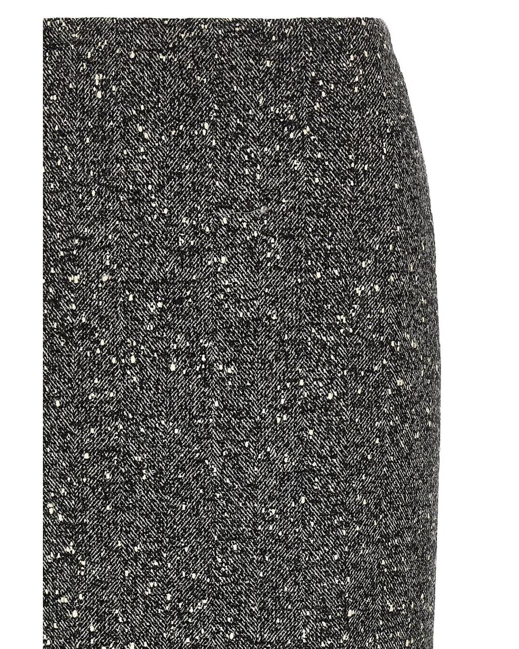 Valentino Garavani Gray Chevron Bouclé Skirt