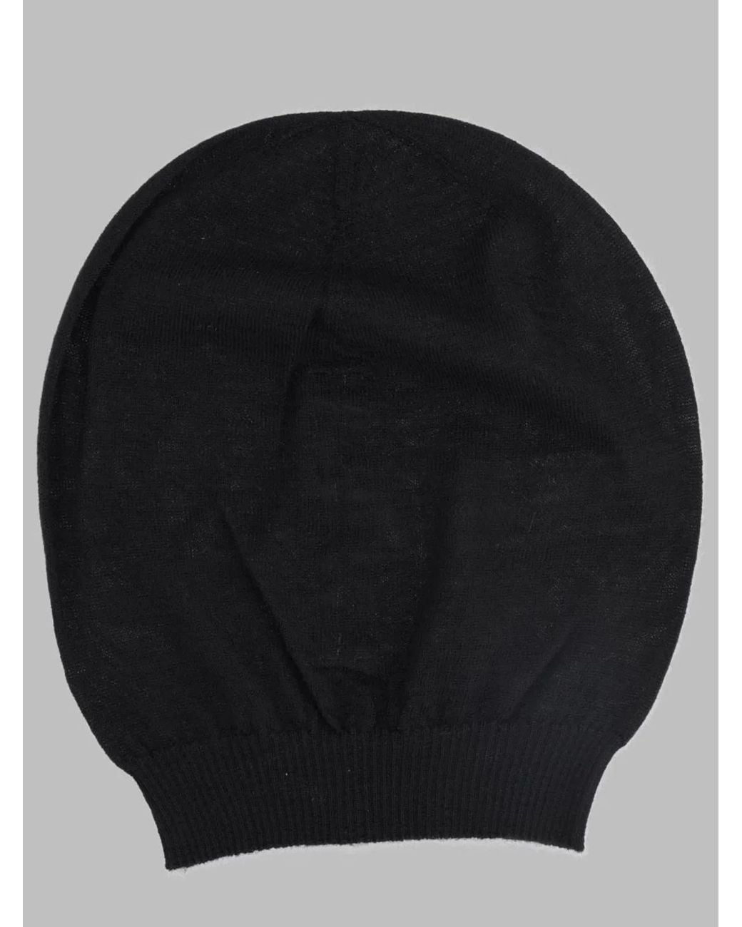 Rick Owens Black Cashmere Hat Medium for men