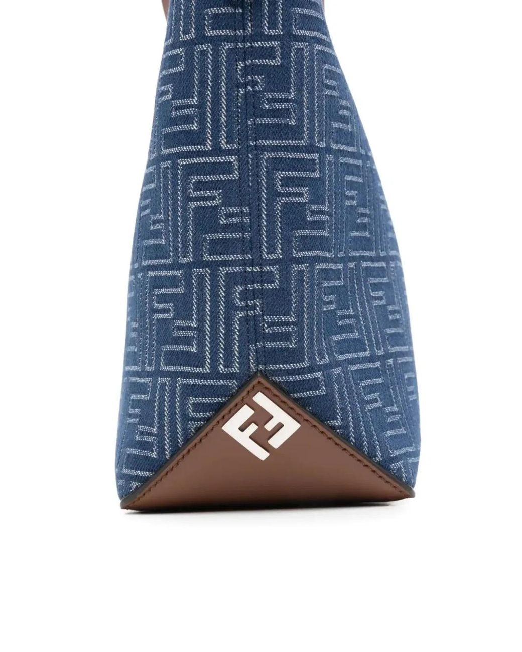 Fendi Blue Canvas And Leather Shopping Bag for men