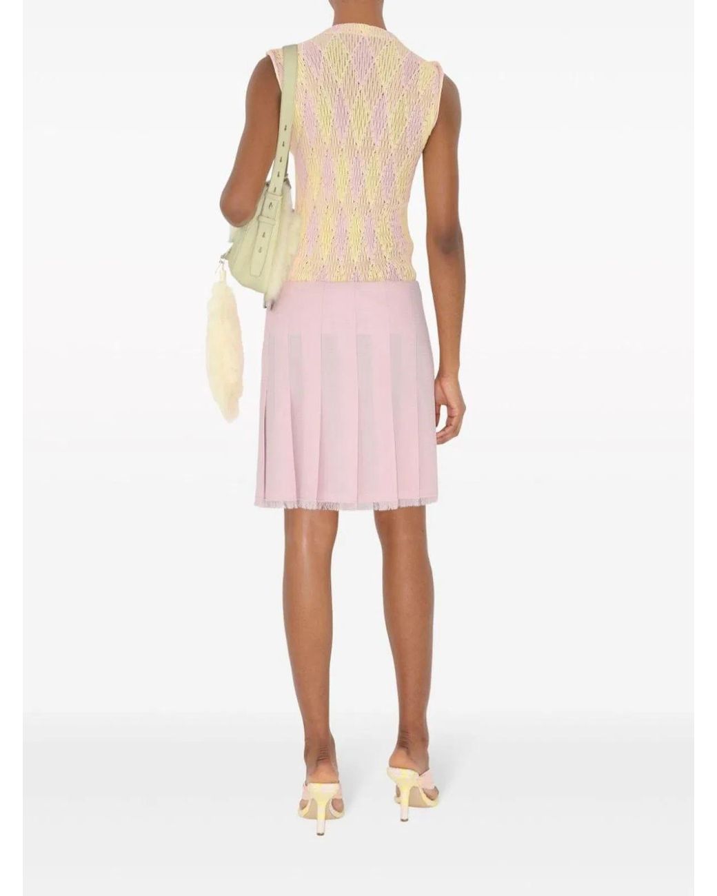 Burberry Pink Embroidered Cotton Blend Top