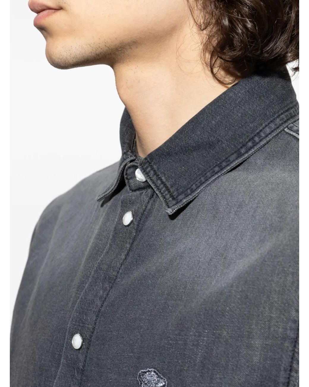 Versace Gray Cotton Shirt for men