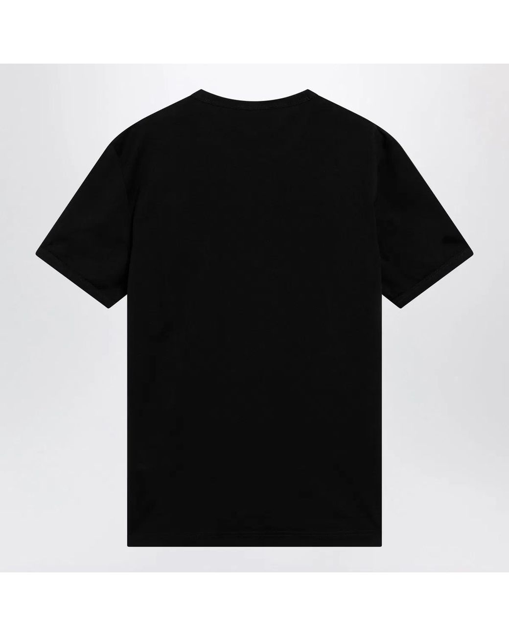 Dolce & Gabbana Black Dolce&Gabbana Cotton T-Shirt With Logo Plaque for men