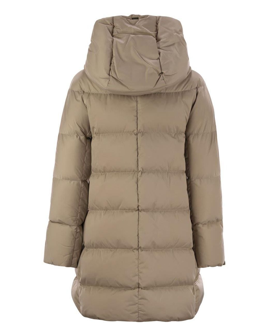 Herno Natural Elegant A-Shape Down Hooded Jacket