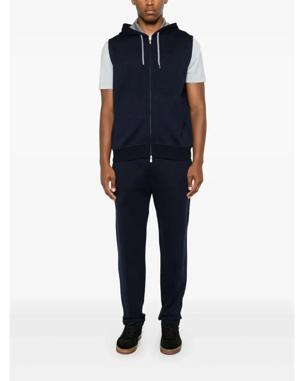 Brunello Cucinelli Blue Double Cloth Trousers