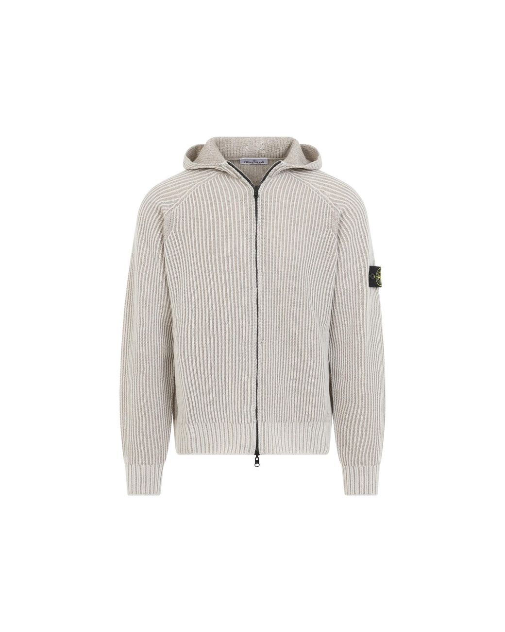 Stone Island Gray Knit Hoodie for men