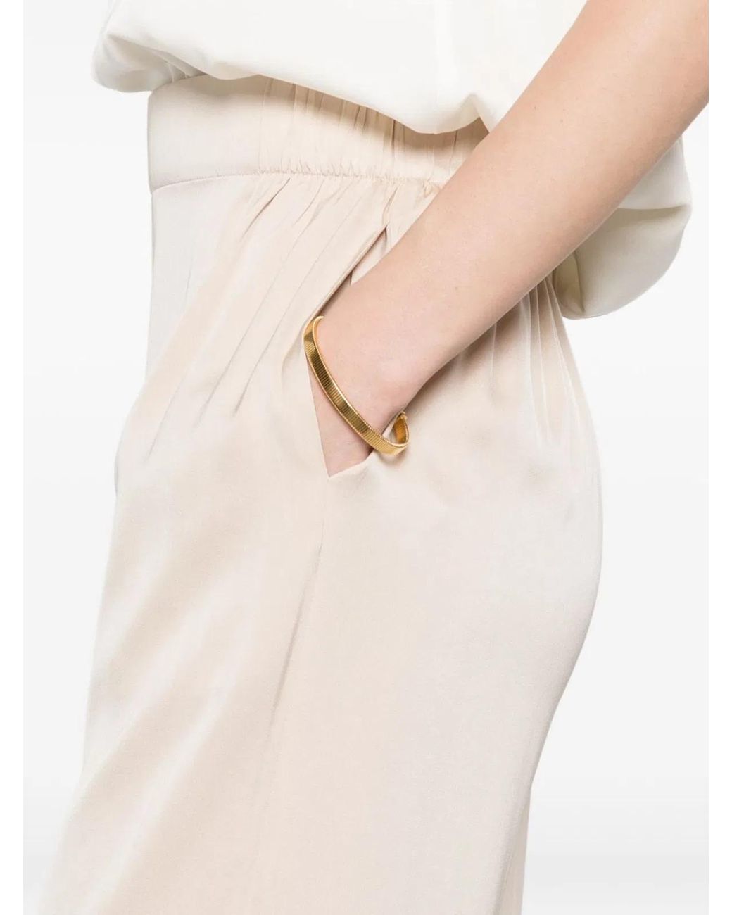 Silk95five White Amalfi Silk Trousers