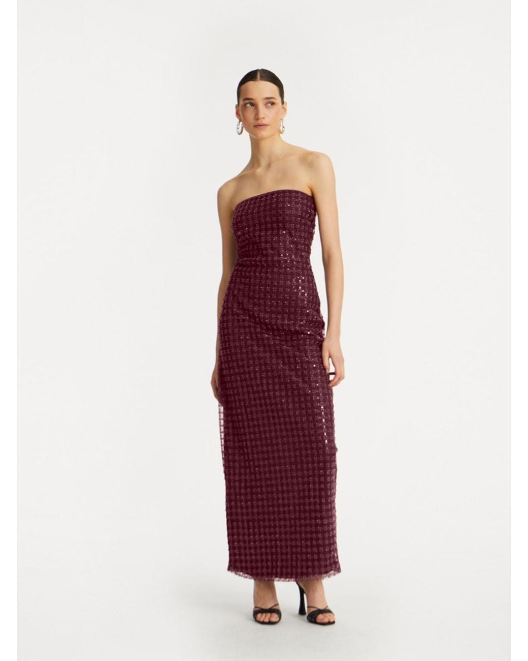 ROTATE BIRGER CHRISTENSEN Purple Bead-Embellishment Maxi Dress