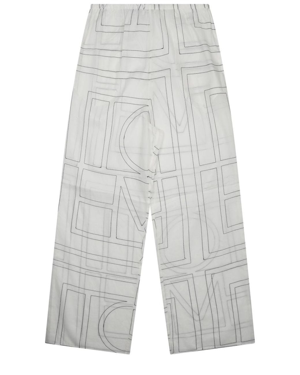 Totême  White Pantalone Con Ricamo Monogram
