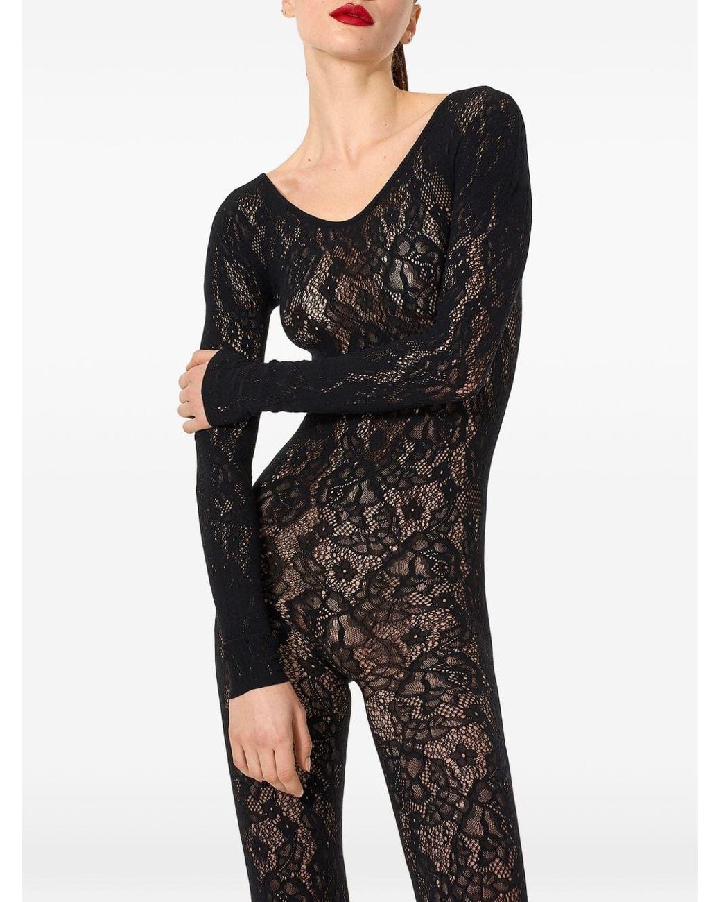 Wolford Black Infinite Rose Jumpsuit