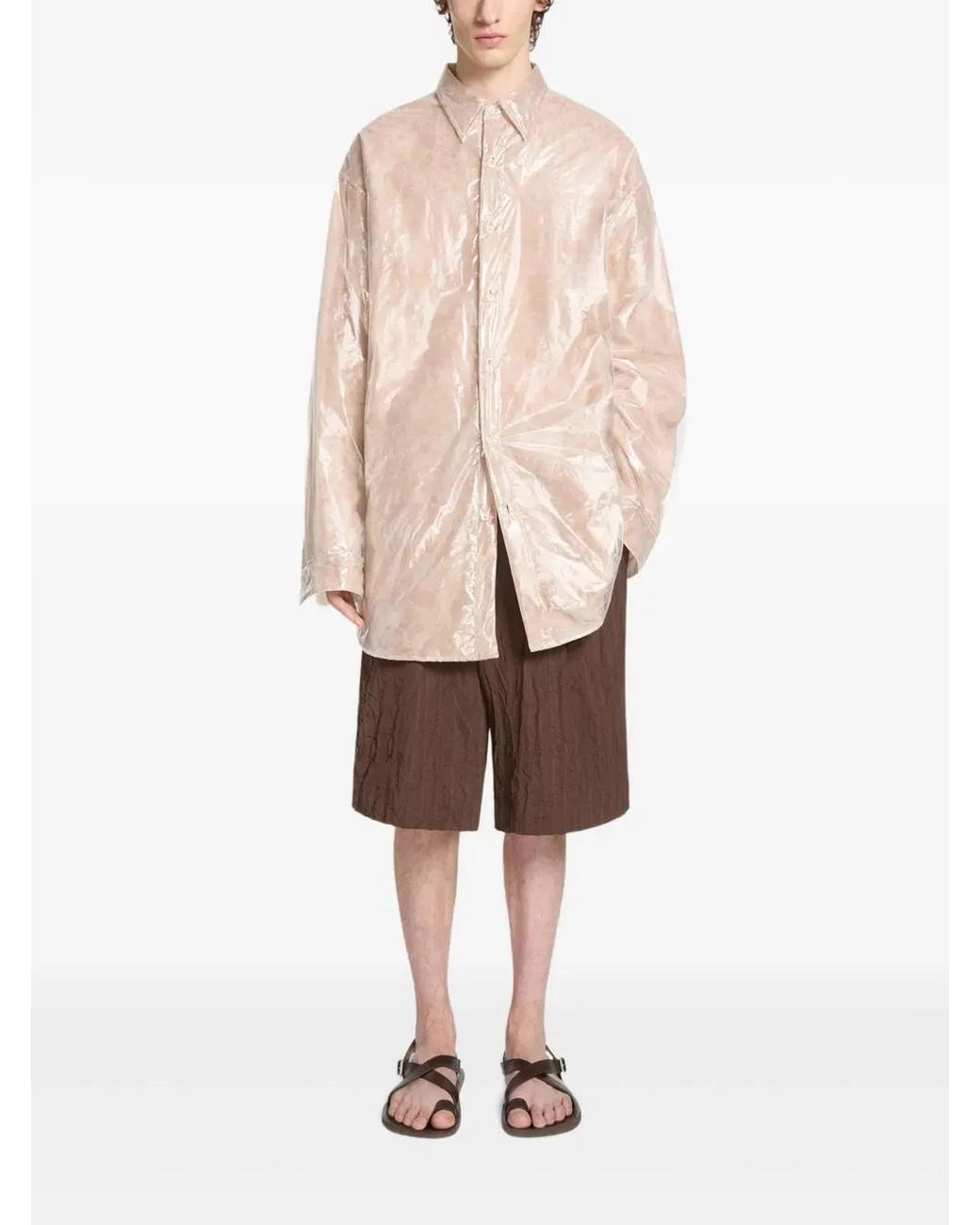 Dries Van Noten Brown Short Pleated for men