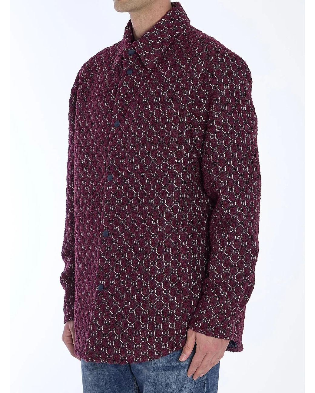 Gucci Red Gg Bouclé Overshirt for men