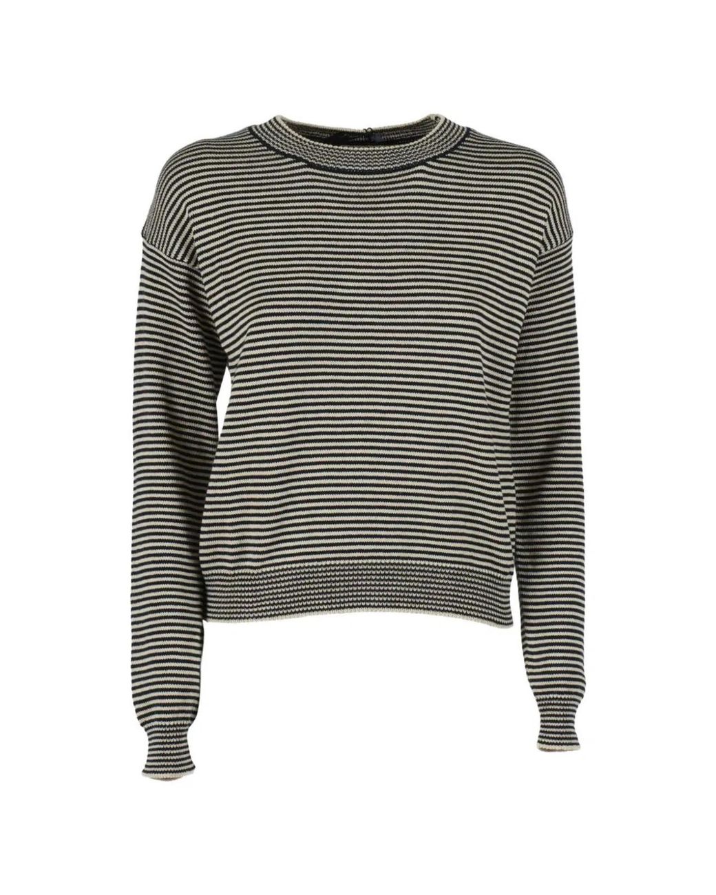 Weekend by Maxmara Gray Giovane Striped Sweater