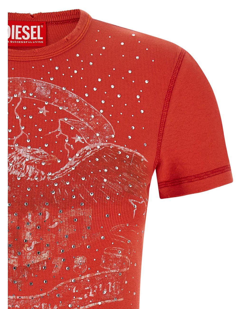 DIESEL Red 'T-Marsy-Rib-Cry' T-Shirt