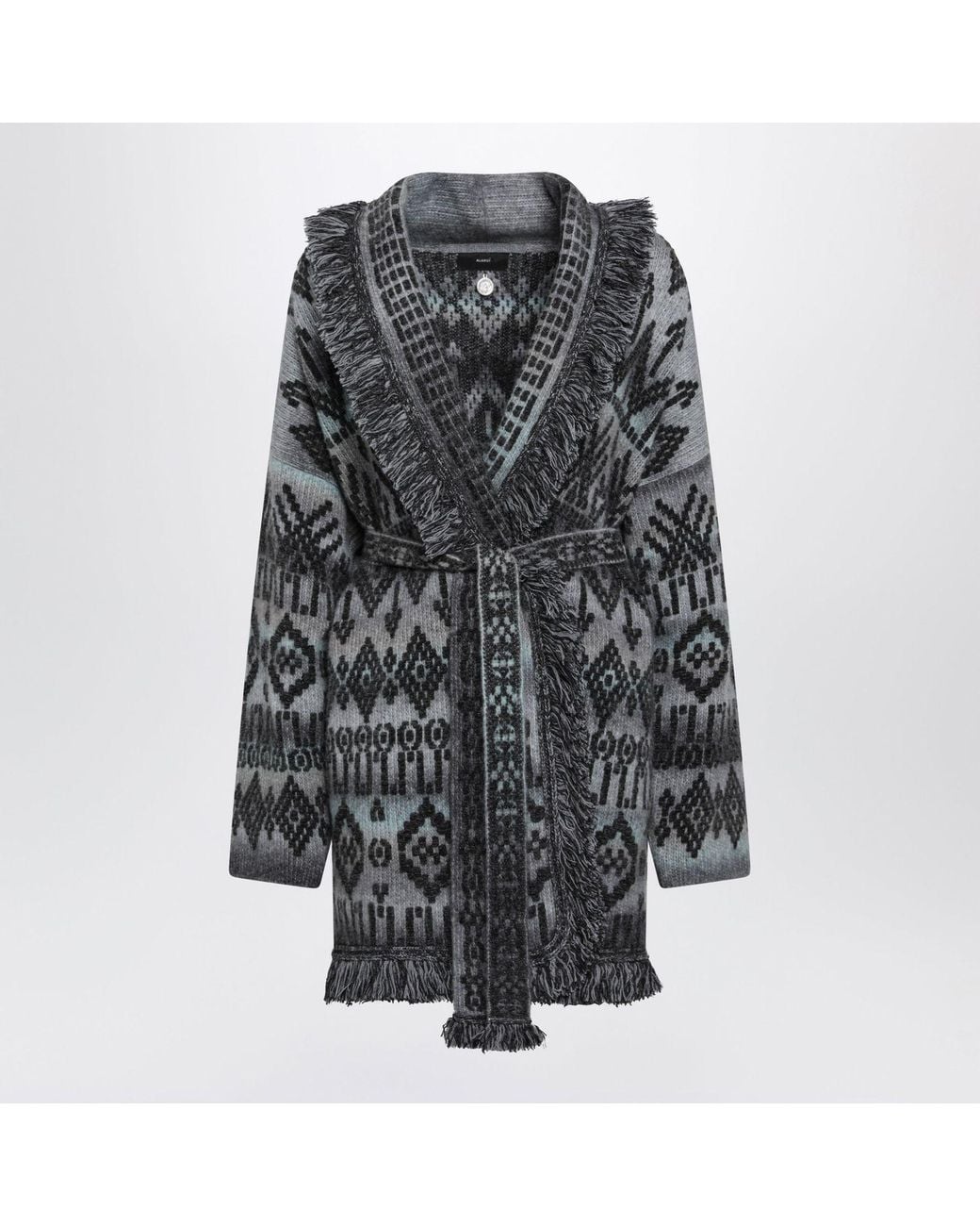 Alanui Black Time To Shine Dark Jacquard Cardigan