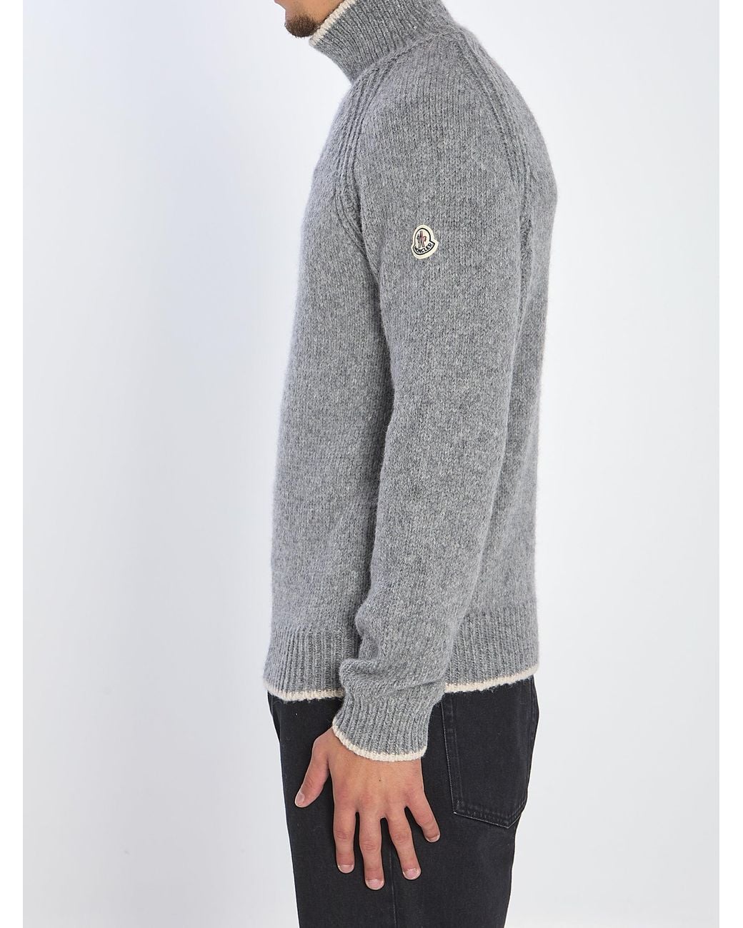Moncler Gray Alpaca & Wool Blend Turtleneck Jumper for men