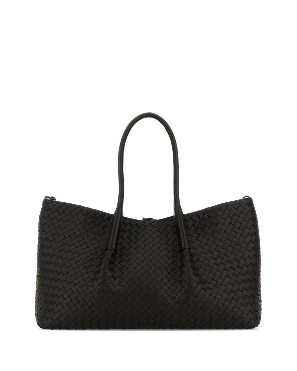 Bottega Veneta Black Leather Pinacoteca Shopping Bag