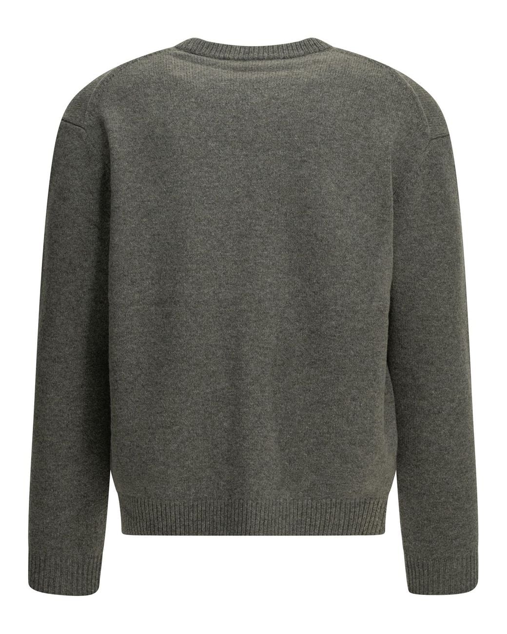 Maison Kitsuné Gray Maison Kitsuné "Fox Head" Crew-Neck Sweater for men