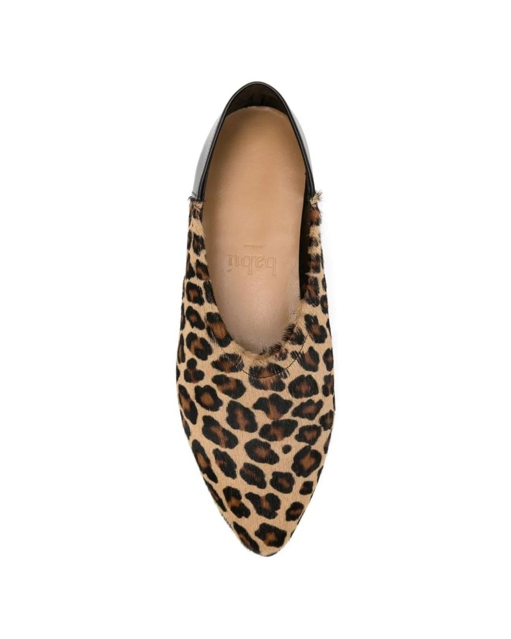 babú Milano White Leopard Ballet Flats