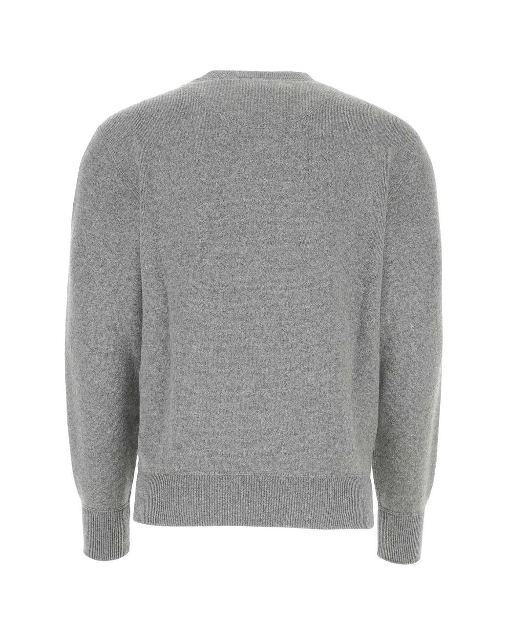 Prada Gray Melange Stretch Cashmere Blend Sweater for men