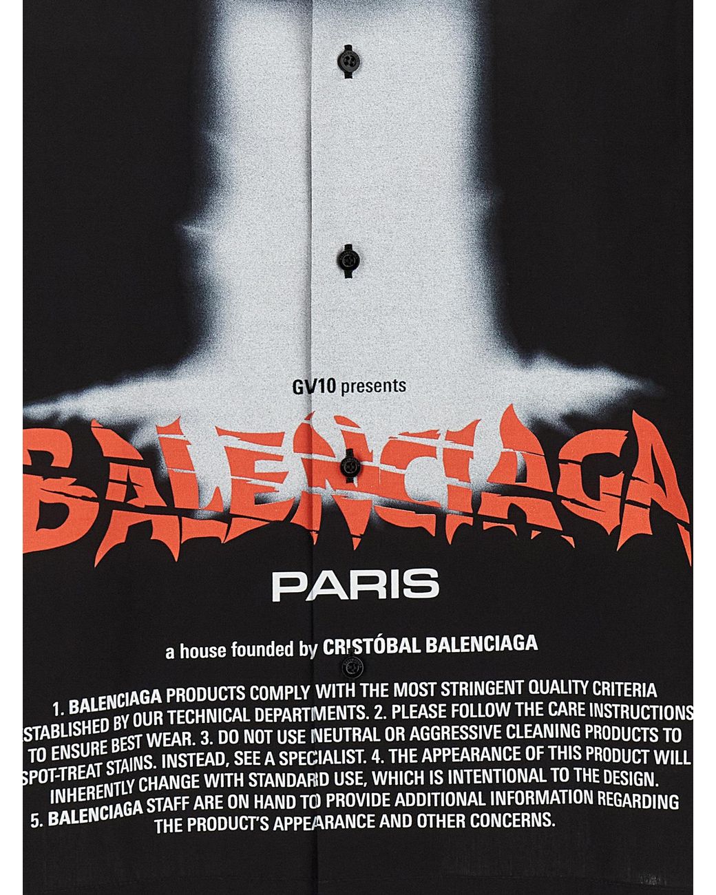 Balenciaga Black 'The Door' Bowling Shirt for men