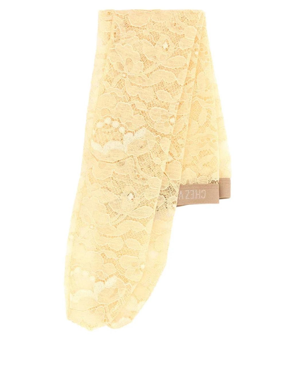 Valentino Garavani Yellow Cream Stretch Lace Socks
