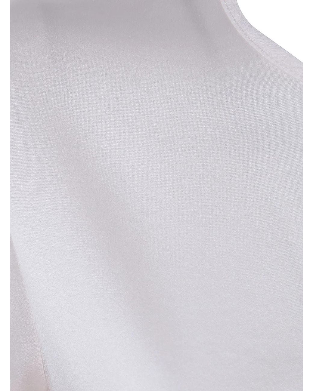 Rossopuro White 3/4 Sleeve Silk Blouse