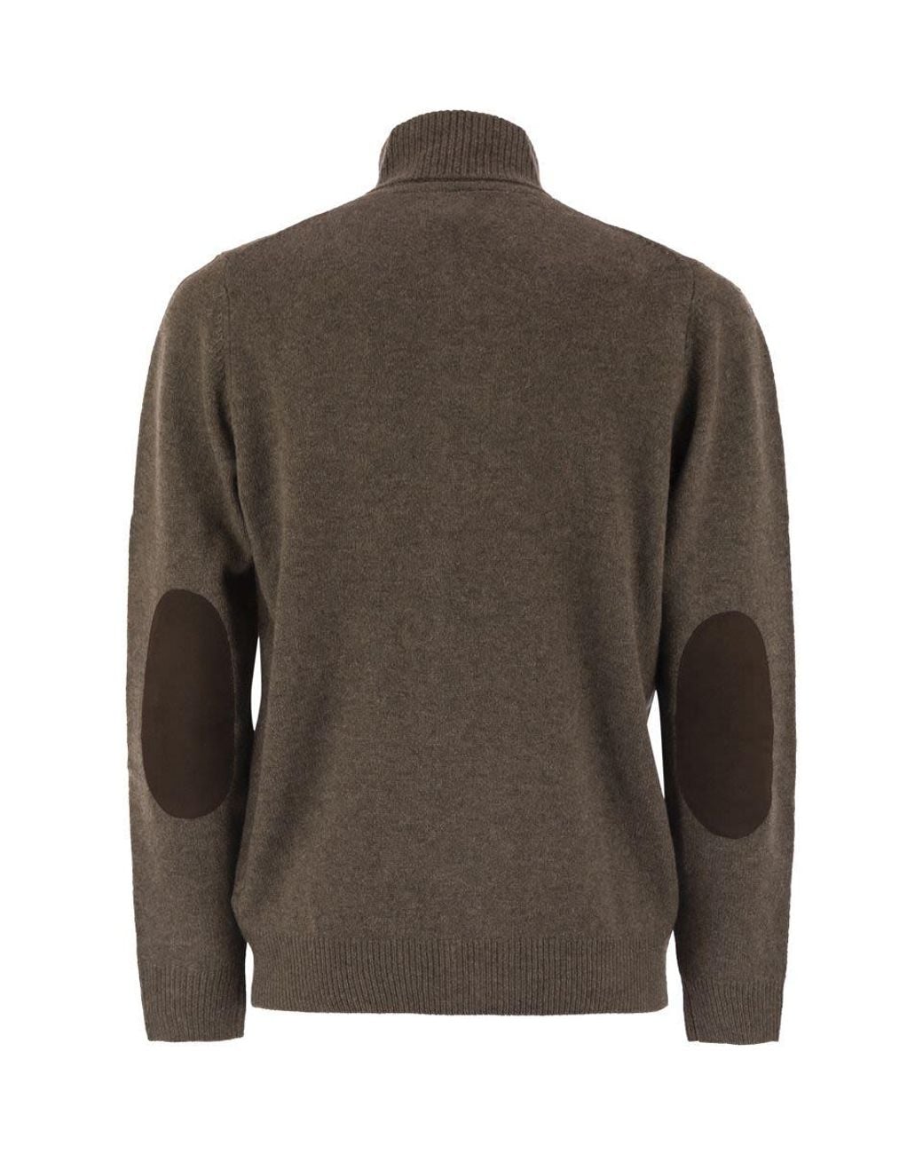 Barbour Brown Zip-Up Jumper Patch for men