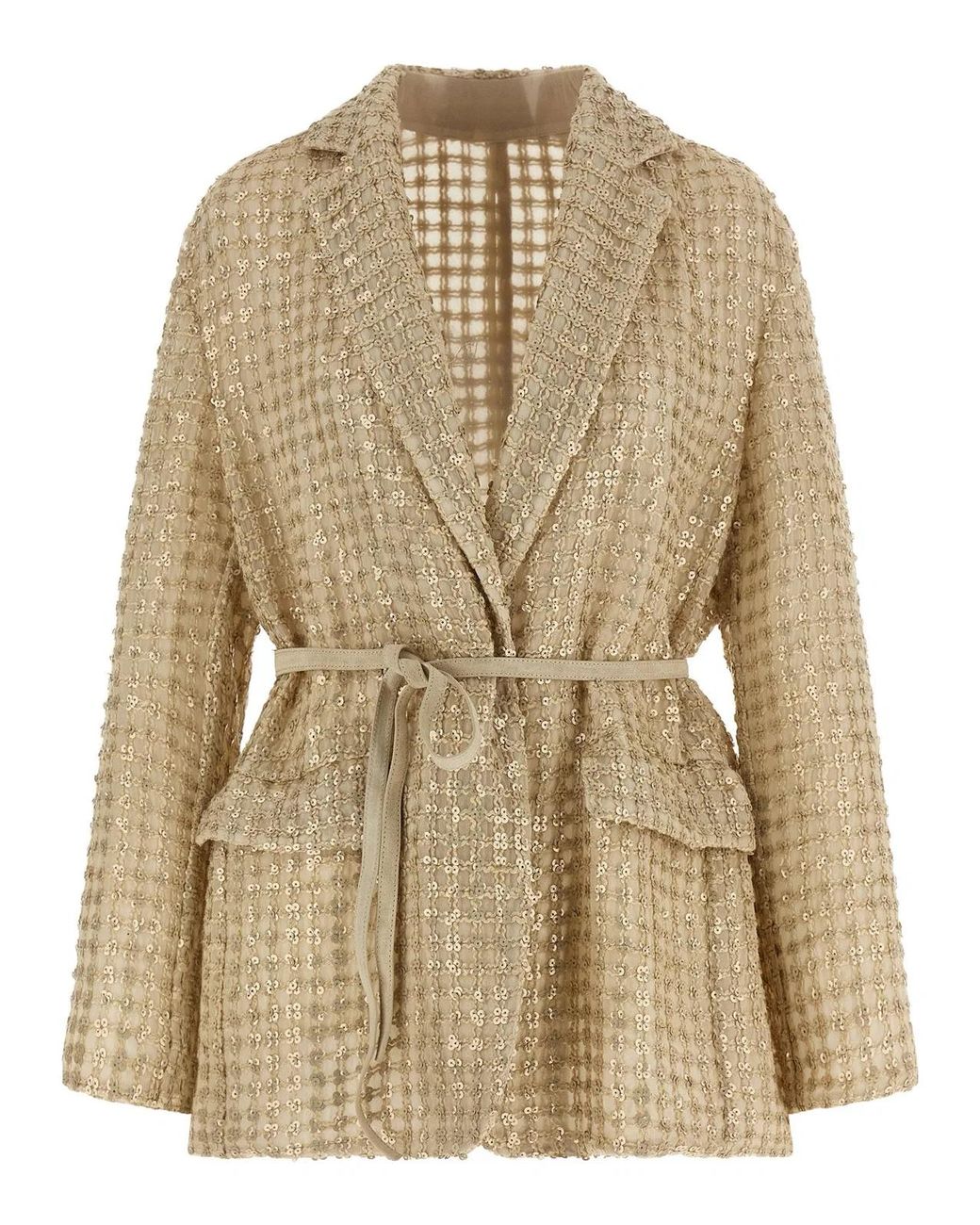 Brunello Cucinelli Natural Silk Blazer Clothing