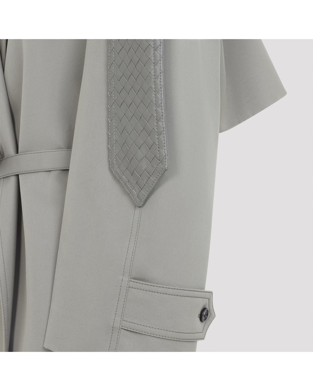 Bottega Veneta Gray Desert Taupe Cotton Silk Trench