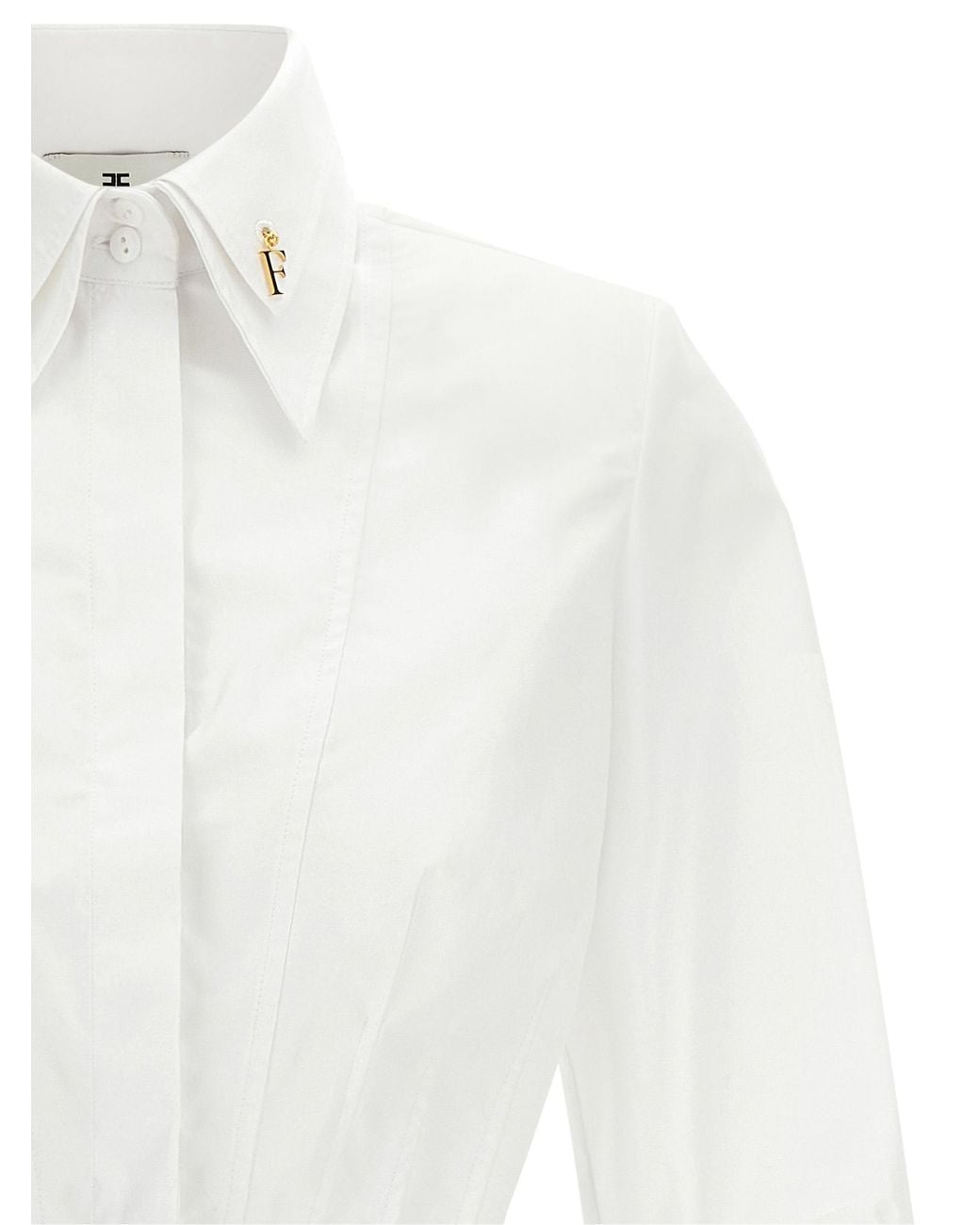 Elisabetta Franchi White Double-Layer Collar Shirt