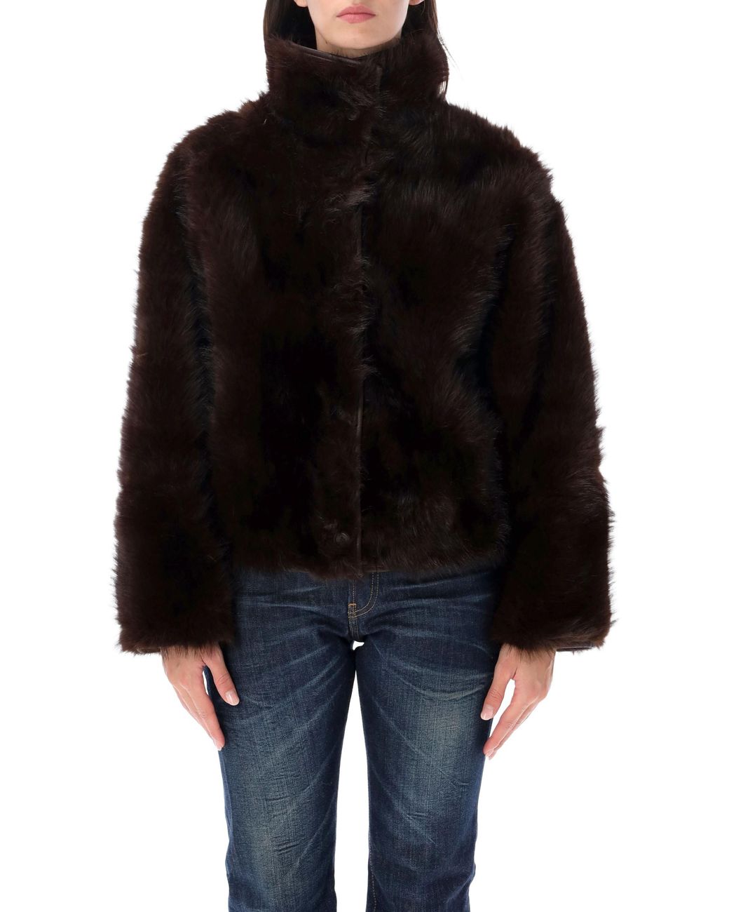 Urbancode Brown Short Jacket Toscana Faux Fur Reversabel